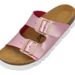 Palado Korfu PL Metallic, Plateau-Pantoletten, Damen, Pink
