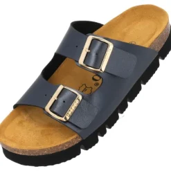 Palado Korfu PL Metallic, Plateau-Pantoletten, Damen, Anthrazit/Gold