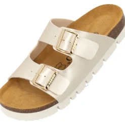 Palado Korfu PL Metallic, Plateau-Pantoletten, Damen, Gold/Beige
