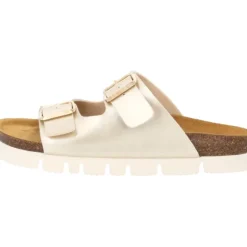 Palado Korfu PL Metallic, Plateau-Pantoletten, Damen, Gold/Beige