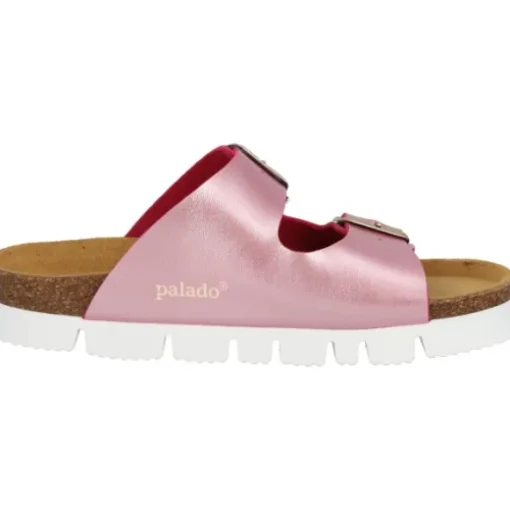 Palado Korfu PL Metallic, Plateau-Pantoletten, Damen, Pink