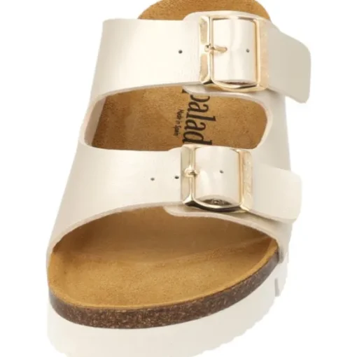 Palado Korfu PL Metallic, Plateau-Pantoletten, Damen, Gold/Beige