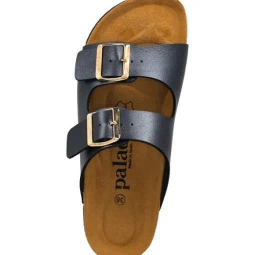 Palado Korfu PL Metallic, Plateau-Pantoletten, Damen, Anthrazit/Gold