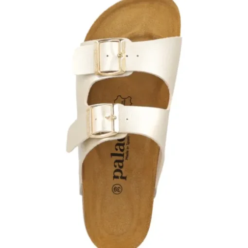 Palado Korfu PL Metallic, Plateau-Pantoletten, Damen, Gold/Beige