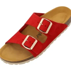 Palado Korfu Suede Premium Leather, Pantoletten, Damen, Rot