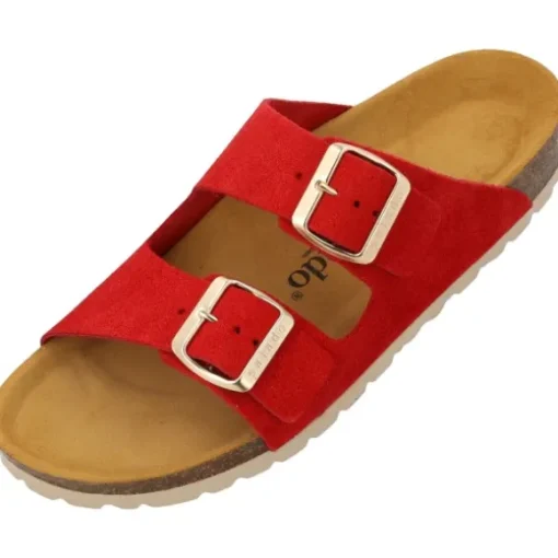 Palado Korfu Suede Premium Leather, Pantoletten, Damen, Rot