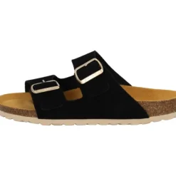 Palado Korfu Suede Premium Leather, Pantoletten, Damen, Schwarz