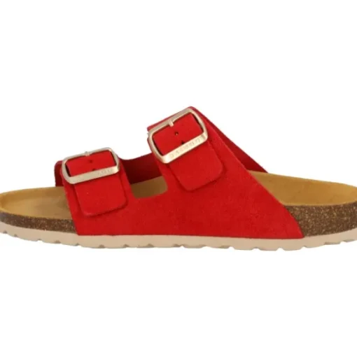 Palado Korfu Suede Premium Leather, Pantoletten, Damen, Rot