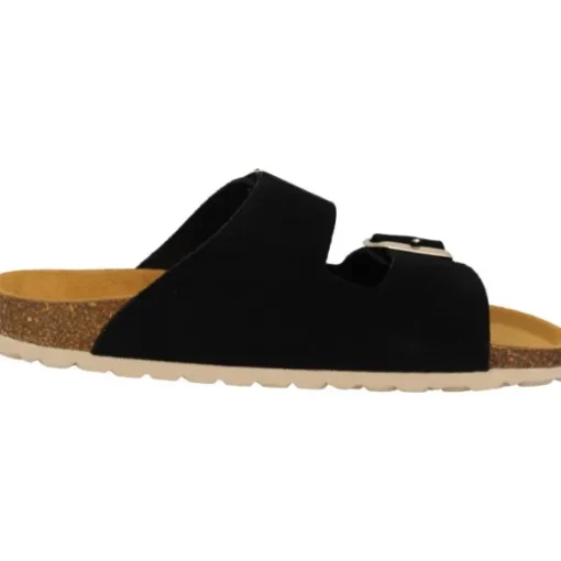 Palado Korfu Suede Premium Leather, Pantoletten, Damen, Schwarz