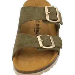 Palado Korfu Suede Premium Leather, Pantoletten, Damen, Khaki