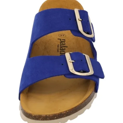 Palado Korfu Suede Premium Leather, Pantoletten, Damen, Blau