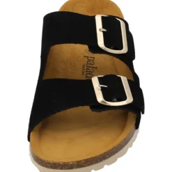 Palado Korfu Suede Premium Leather, Pantoletten, Damen, Schwarz