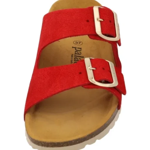 Palado Korfu Suede Premium Leather, Pantoletten, Damen, Rot