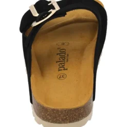 Palado Korfu Suede Premium Leather, Pantoletten, Damen, Schwarz
