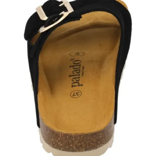 Palado Korfu Suede Premium Leather, Pantoletten, Damen, Schwarz