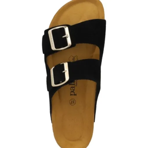 Palado Korfu Suede Premium Leather, Pantoletten, Damen, Schwarz