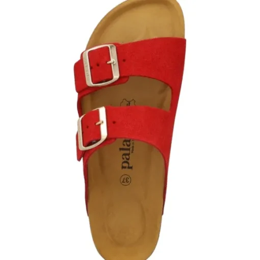 Palado Korfu Suede Premium Leather, Pantoletten, Damen, Rot