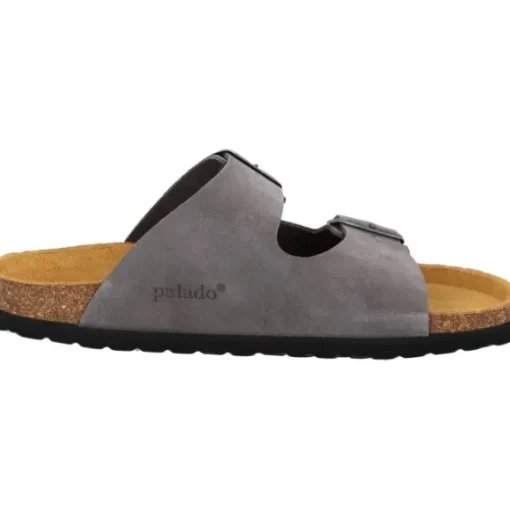 Palado Korfu Velours Premium Leather Herren, Pantoletten, Herren, Grau