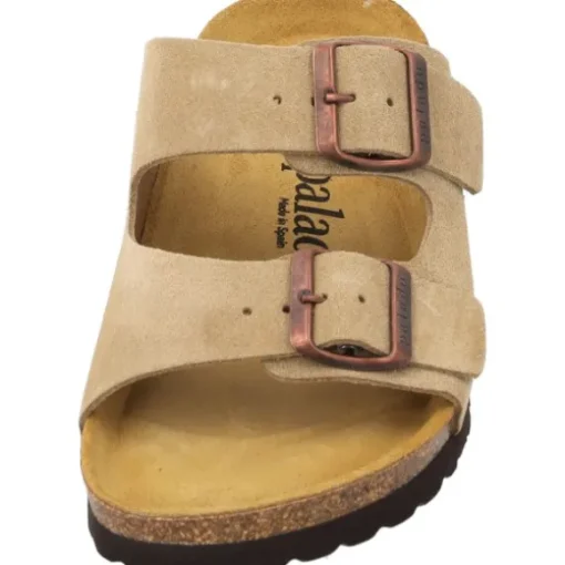Palado Korfu Velours Premium Leather, Pantoletten, Damen, Cappuccino