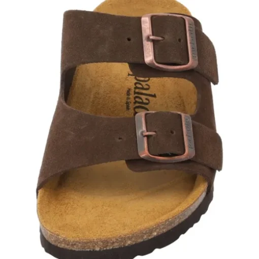Palado Korfu Velours Premium Leather, Pantoletten, Damen, Kastanienbraun