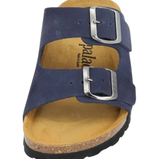 Palado Korfu Velours Premium Leather, Pantoletten, Damen, Dunkelblau