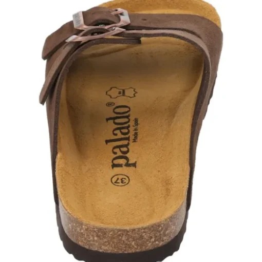 Palado Korfu Velours Premium Leather, Pantoletten, Damen, Kastanienbraun
