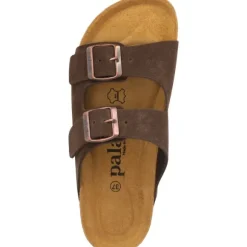 Palado Korfu Velours Premium Leather, Pantoletten, Damen, Kastanienbraun