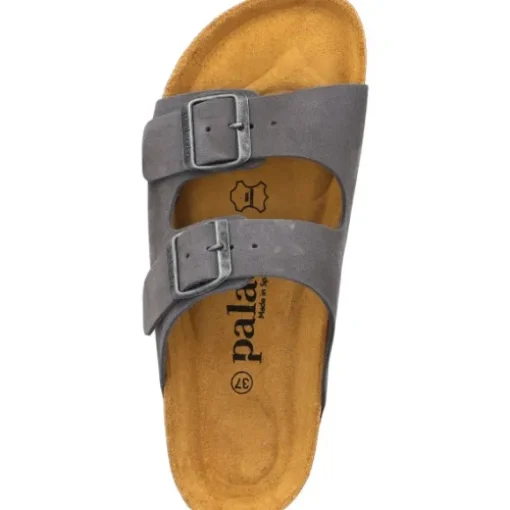 Palado Korfu Velours Premium Leather, Pantoletten, Damen, Grau