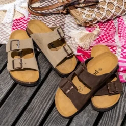 Palado Korfu Velours Premium Leather, Pantoletten, Damen, Kastanienbraun