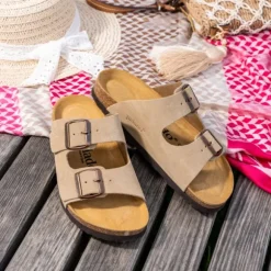 Palado Korfu Velours Premium Leather, Pantoletten, Damen, Cappuccino