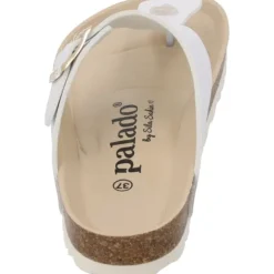 Palado Kos BEGS by Sila Sahin, Zehentrenner, Damen, Weiß Metallic