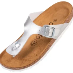 Palado Kos Metallic, Zehentrenner, Damen, Silber