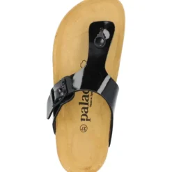 Palado Kos PL Lack, Zehentrenner, Damen, Schwarz