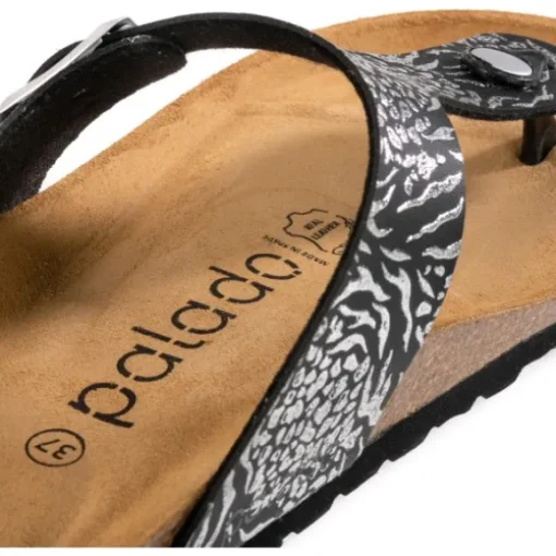Palado Kos Prints, Zehentrenner, Damen, Orna Schwarz