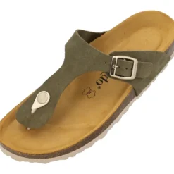 Palado Kos Suede Premium Leather, Pantoletten, Damen, Khaki