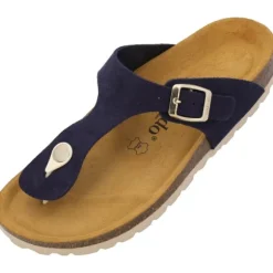 Palado Kos Suede Premium Leather, Zehentrenner, Damen, Dunkelblau