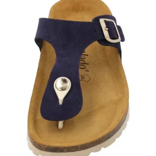 Palado Kos Suede Premium Leather, Zehentrenner, Damen, Dunkelblau