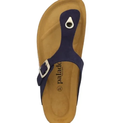 Palado Kos Suede Premium Leather, Zehentrenner, Damen, Dunkelblau
