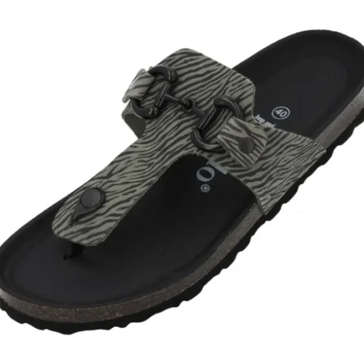 Palado Kos Zebra, Zehentrenner, Damen, Olive