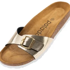Palado Malta Coralino, Pantoletten, Damen, Metallic Snake Gold