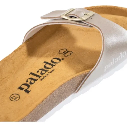 Palado Malta Metallic, Pantoletten, Damen, Beige/Weiß