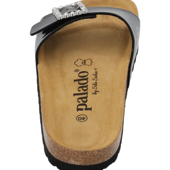 Palado Malta SQ by Sila Sahin, Pantoletten, Damen, Schwarz Lack