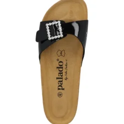 Palado Malta SQ by Sila Sahin, Pantoletten, Damen, Schwarz Lack