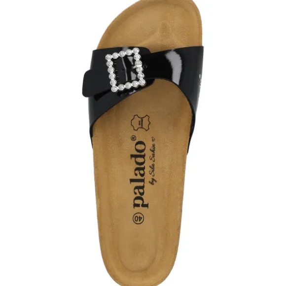 Palado Malta SQ by Sila Sahin, Pantoletten, Damen, Schwarz Lack