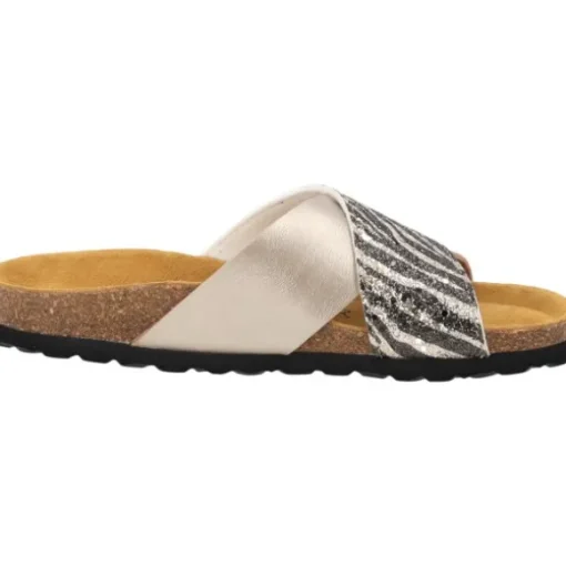 Palado Rianel Wild by Sila Sahin, Pantoletten, Damen, Taupe Zebra