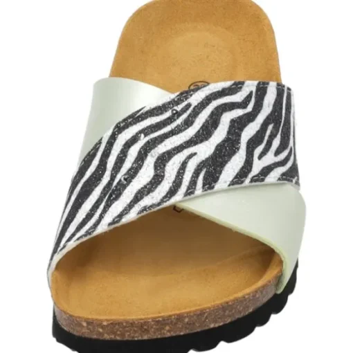 Palado Rianel Wild by Sila Sahin, Pantoletten, Damen, Grün Zebra