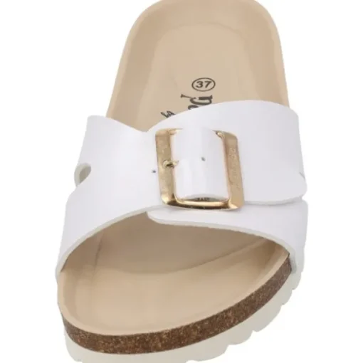 Palado Tinos BEGS by Sila Sahin, Pantoletten, Damen, Weiß Metallic