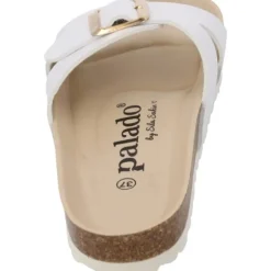 Palado Tinos BEGS by Sila Sahin, Pantoletten, Damen, Weiß Metallic
