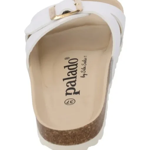 Palado Tinos BEGS by Sila Sahin, Pantoletten, Damen, Weiß Metallic