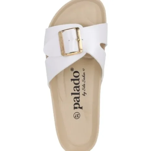 Palado Tinos BEGS by Sila Sahin, Pantoletten, Damen, Weiß Metallic
